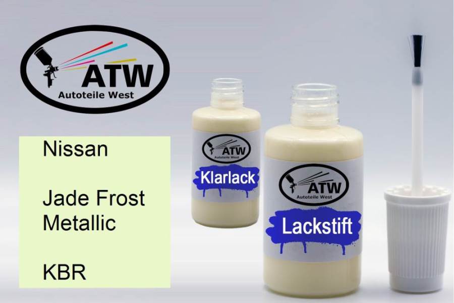 Nissan, Jade Frost Metallic, KBR: 20ml Lackstift + 20ml Klarlack - Set, von ATW Autoteile West.